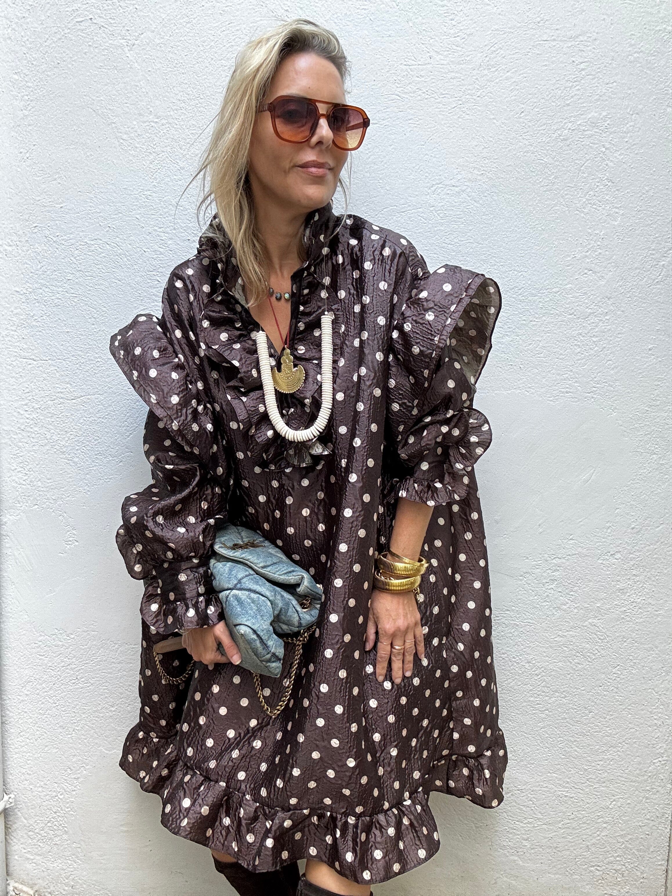 CARAMEL SWIRL SARI DRESS Kjoler Joseph Copenhagen 