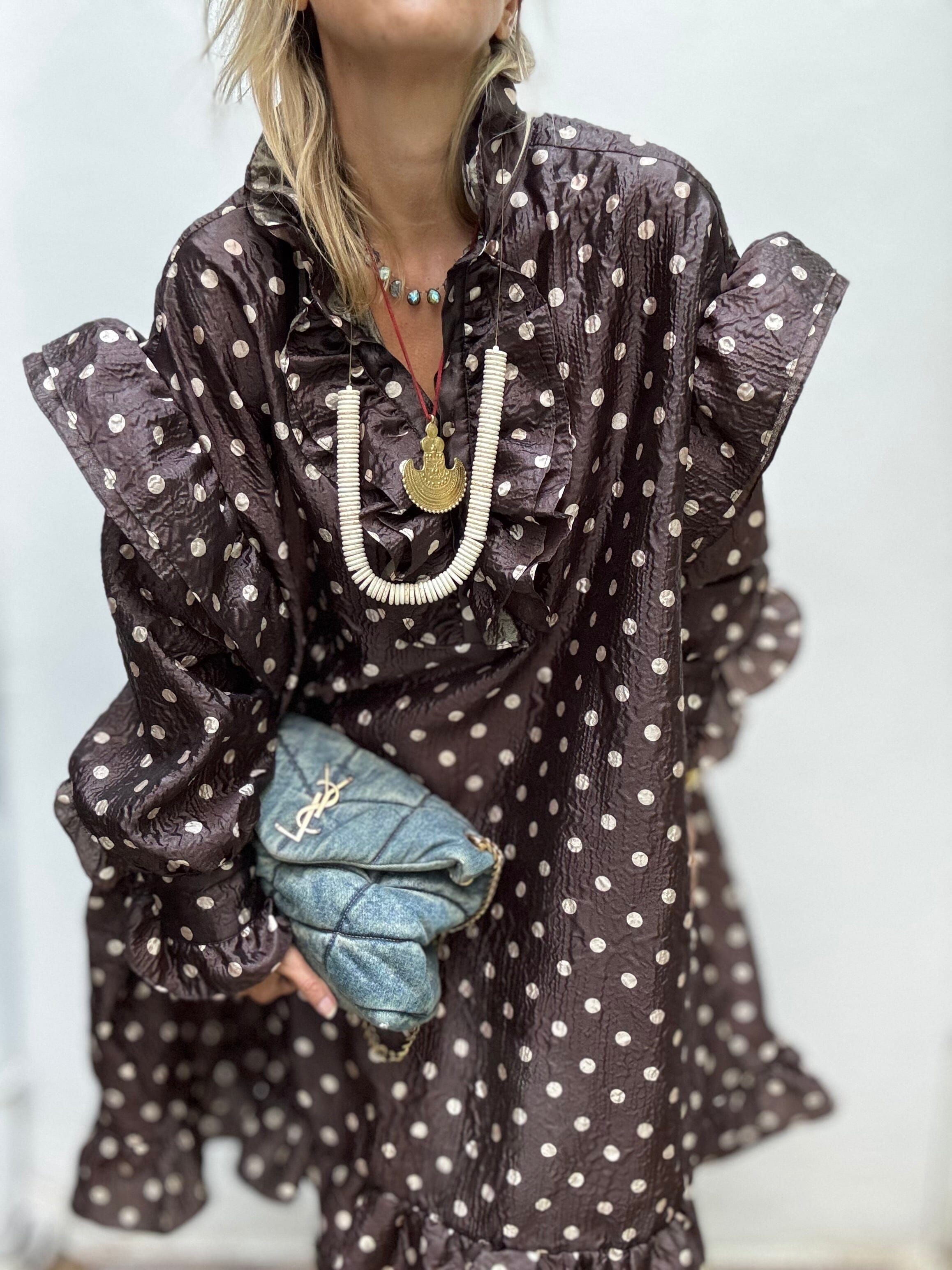 CARAMEL SWIRL SARI DRESS Kjoler Joseph Copenhagen 