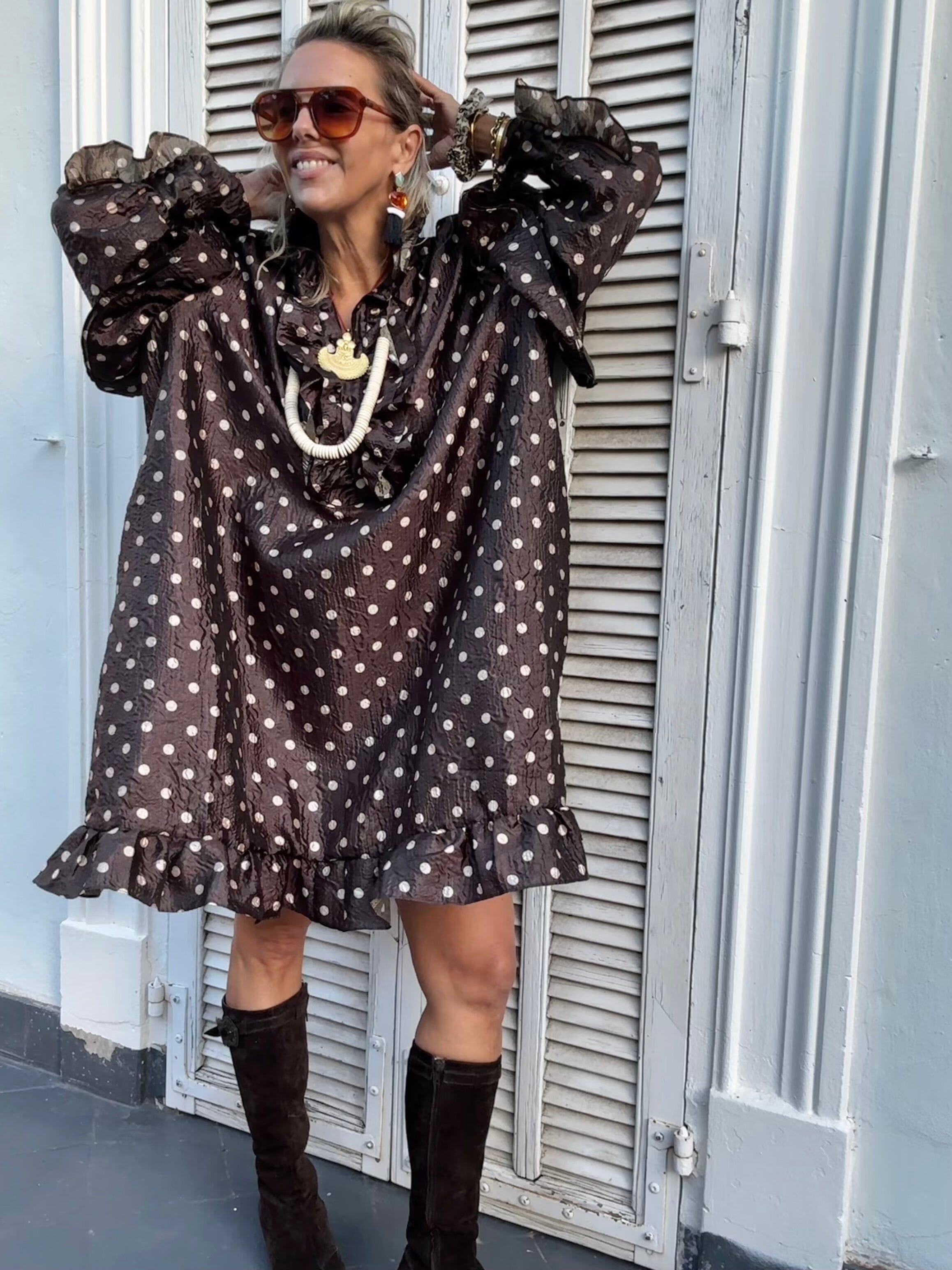 CARAMEL SWIRL SARI DRESS Kjoler Joseph Copenhagen 