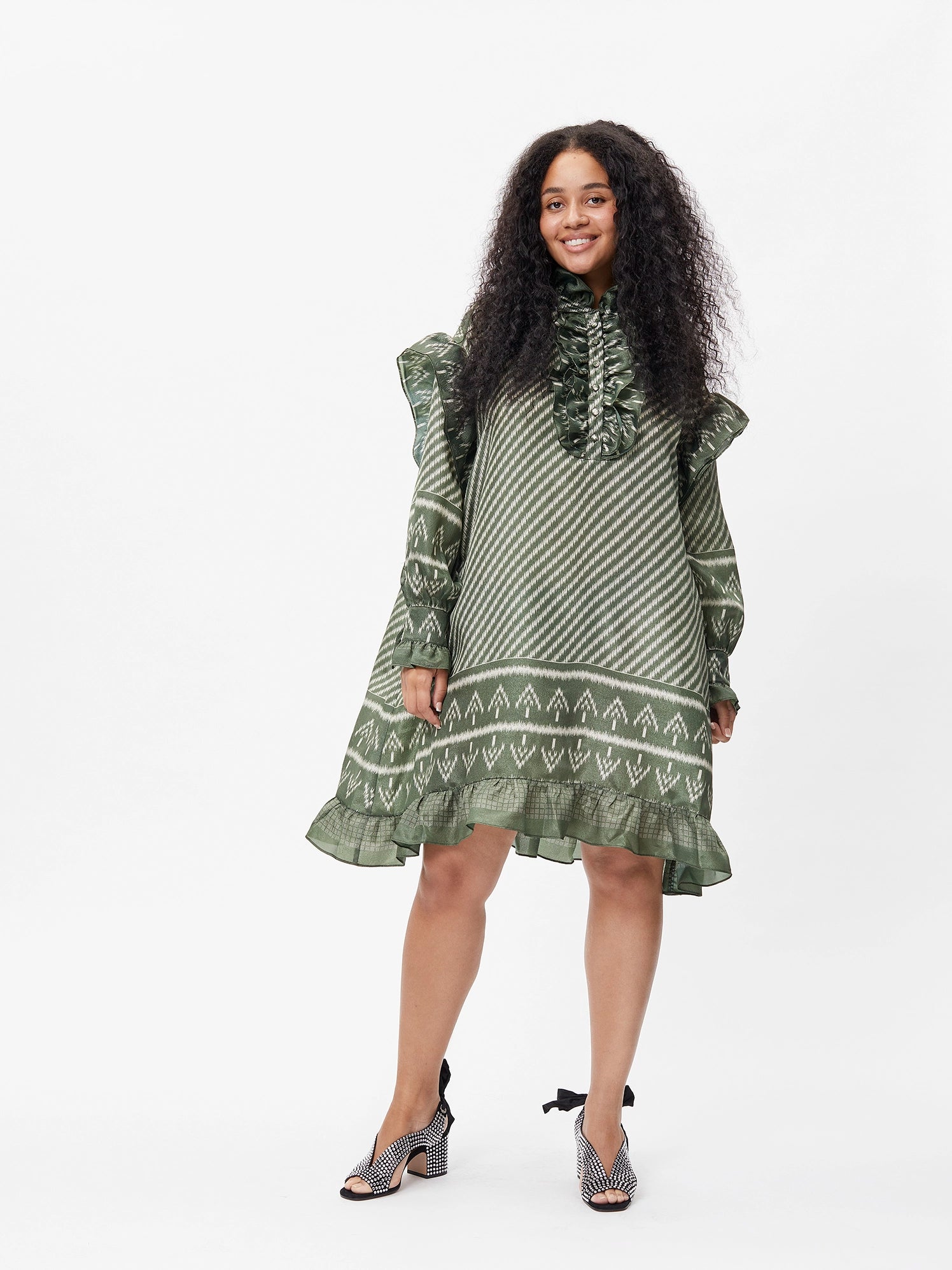 HUNTER GREEN SARI DRESS Kjoler Joseph CPH