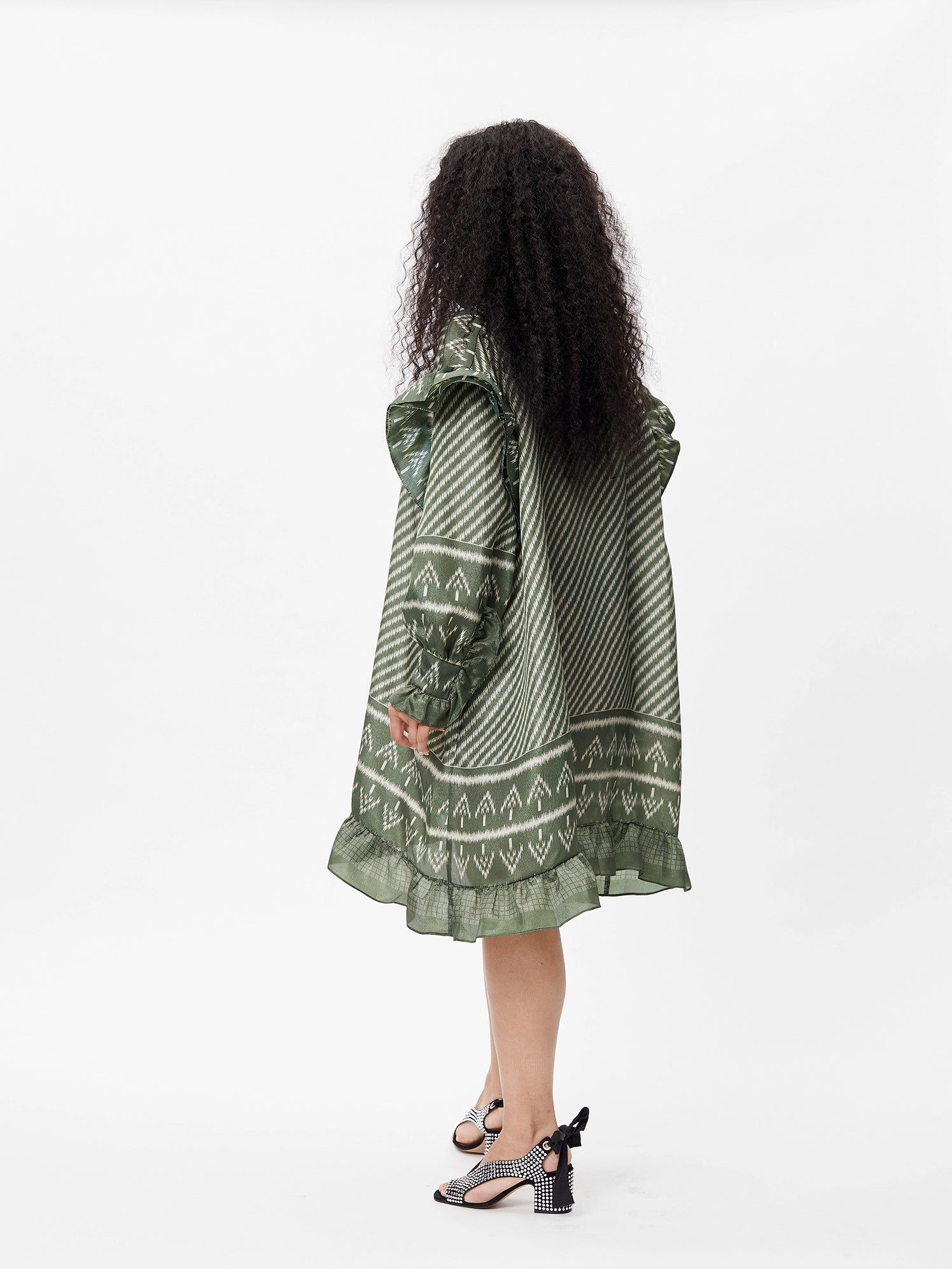 HUNTER GREEN SARI DRESS Kjoler Joseph CPH
